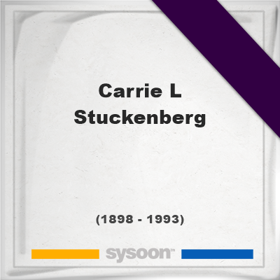 Headstone of Carrie L Stuckenberg (1898 - 1993), memorial, cemetery