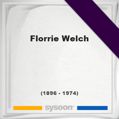 Headstone of Florrie Welch (1896 - 1974), memorial, cemetery